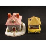 A 19th Century Staffordshire cottage ornament plus pastille burner (as found)