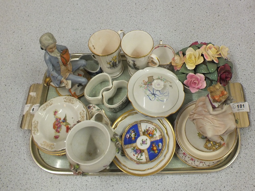 A Royal Grafton Melrose part tea set plus other china (two trays)