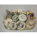 A Royal Grafton Melrose part tea set plus other china (two trays)