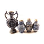 Three 19th Century Rhennish stoneware jugs plus a vase