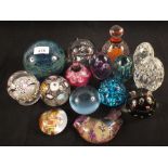 Various glass paperweights