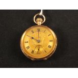 A lady's 15ct gold fob watch (as found)