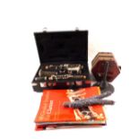 A cased clarinet,