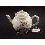 An 18th Century Cantonese teapot with figure and landscape decoration