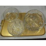 Various items of cut and other glassware,