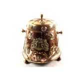 A 19th Century Dutch copper and brass peat or ember bucket applied with Amsterdam Coat of Arms,