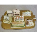 Various Coalport porcelain cottages (two trays)