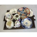 Two 19th Century Imari plates plus other china