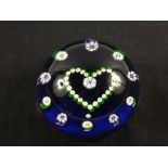 A Paul Yasart paperweight with heart cane design