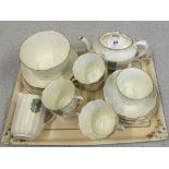A Victorian Southwold crested china tea set to include teapot, sugar bowl, cream jug, six saucers,