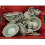 A Susie Cooper banded part dinner and tea set (one box)
