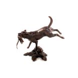 A boxed limited edition bronze sculpture of a medium labrador retrieving by Michael Simpson, No.