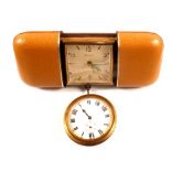 A Blessing travelling clock plus a gents pocket watch