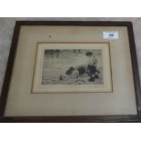 Ernest Stamp ARE (1869-1942) etching of boys by a rivers edge, signed in pencil bottom right,