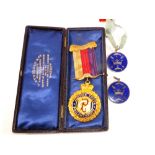 A pair of silver Southwold 1897 Jubilee medallions plus a silver lodge medal