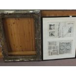 Two gilt frames plus a portrait and a print