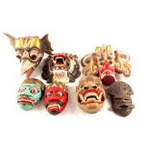 Indonesian and other painted wooden masks
