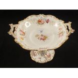 A Victorian floral shaped edge comport