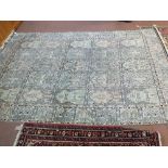 An Indian silk and cotton floral carpet,