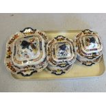 A Corona ware bird and floral part dinner set (two trays)