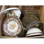 Three boxes of various china and glass