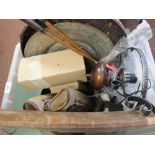 A box containing brass ware,