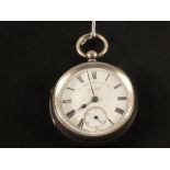 A gents silver pocket watch, Paddington English lever, marked J.S.