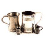 A Victorian silver plated quart tankard by Goodfellow,