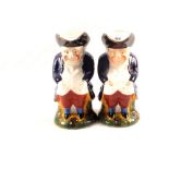 A pair of Victorian polychrome Toby jugs