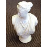 A plaster bust of Artemis,