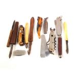 Various penknives plus other knives