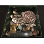 A selection of silver plated items including cutlery,