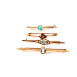 Four various brooches, two marked 9ct gold, one unmarked,