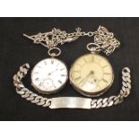 Two silver pocket watches,
