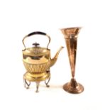A large silver trumpet vase,