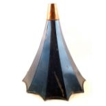A blue japanned gramophone horn