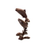 A boxed limited edition bronze sculpture of salmon leaping by Michael Simpson, No.