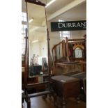 A mahogany cheval mirror,