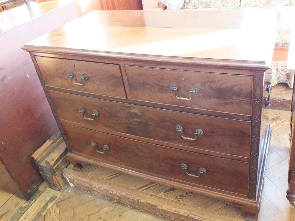 A 19th Century mahogany chest of two short over two long drawers