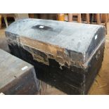 A Victorian dome top trunk plus a large hat box