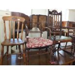 A 19th Century mahogany elbow chair plus three others