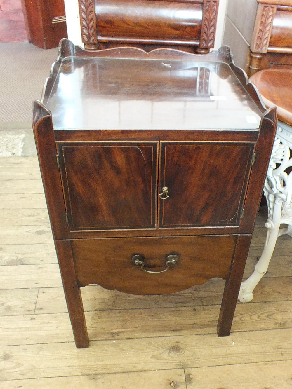 A 19th Century mahogany tray top washstand