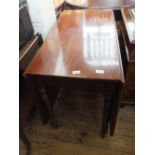 A Victorian mahogany drop lead table on turned legs