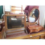 Two mahogany toilet mirrors