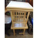 A pair of cane work occasional table plus a wood moulding plane