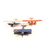 Three Tootsie die cast aircraft