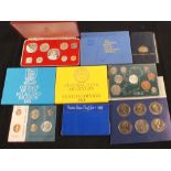 Proof coin sets, Ceylon, Bahamas,