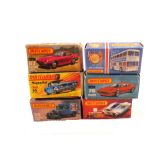 Boxed Matchbox Superfast models, 67 Datsun, 70 Ferrari, 38 model 'A' van, 14 150 Grifo,