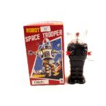 A boxed robot space trooper