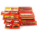 Boxed Hornby railways and Triang Hornby rolling stock including Pullman carriages and freight stock